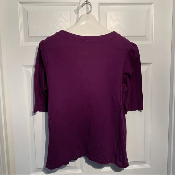 Carolyn Taylor Women Purple W/ Embroidery Top 16-18 - Picture 5 of 8